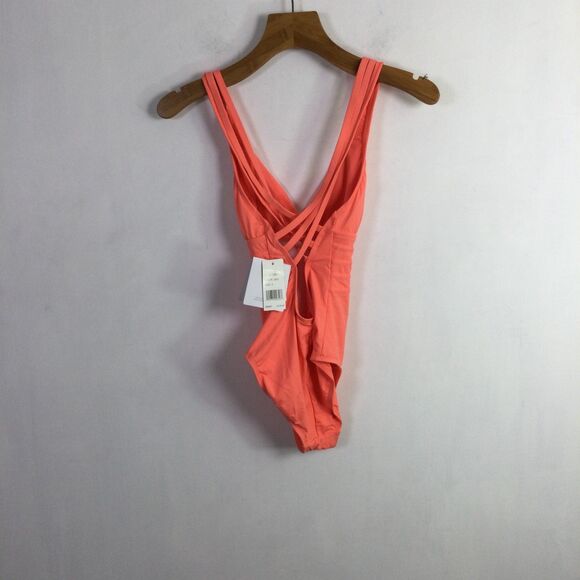 La Blanca Womens Multi-Strap Cross-Back One Piece Swimsuit Orange Size 0 NWT - Picture 15 of 16